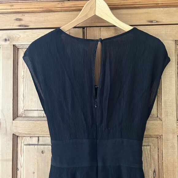 By Anthropologie 2 Black Jumpsuit Wide Leg Cropped Belted‎ - Picture 11 of 13
